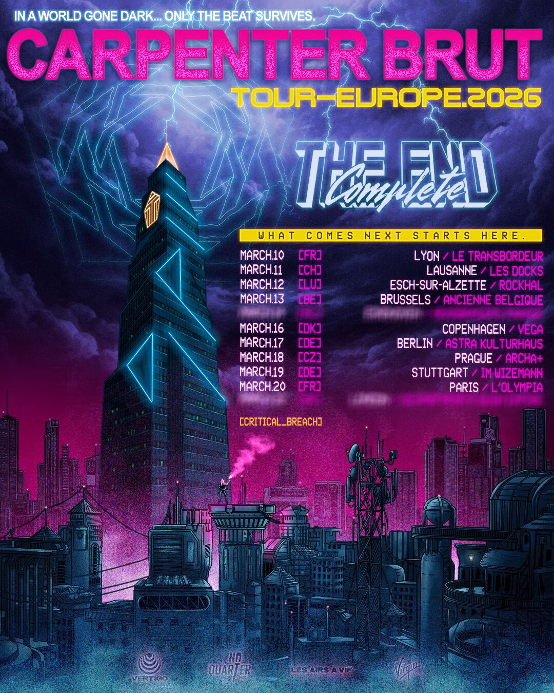 Carpenter Brut, Tour Europe 2026 The End Complete