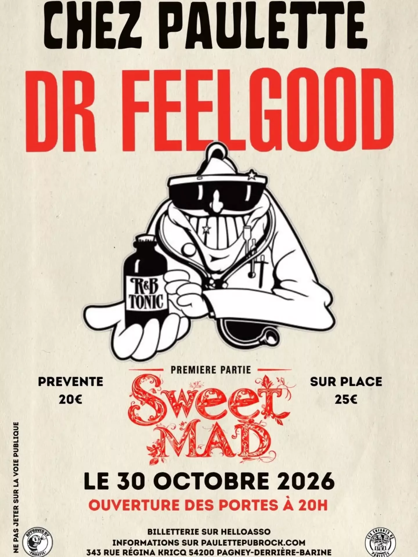 Dr. Feelgood & Sweet Mad : Une Soirée Rock à Chez Paulette