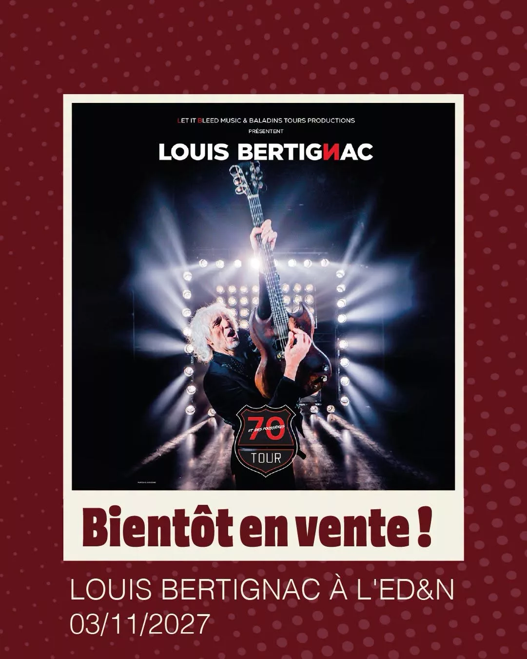 Louis Bertignac arrive à l’ED&N