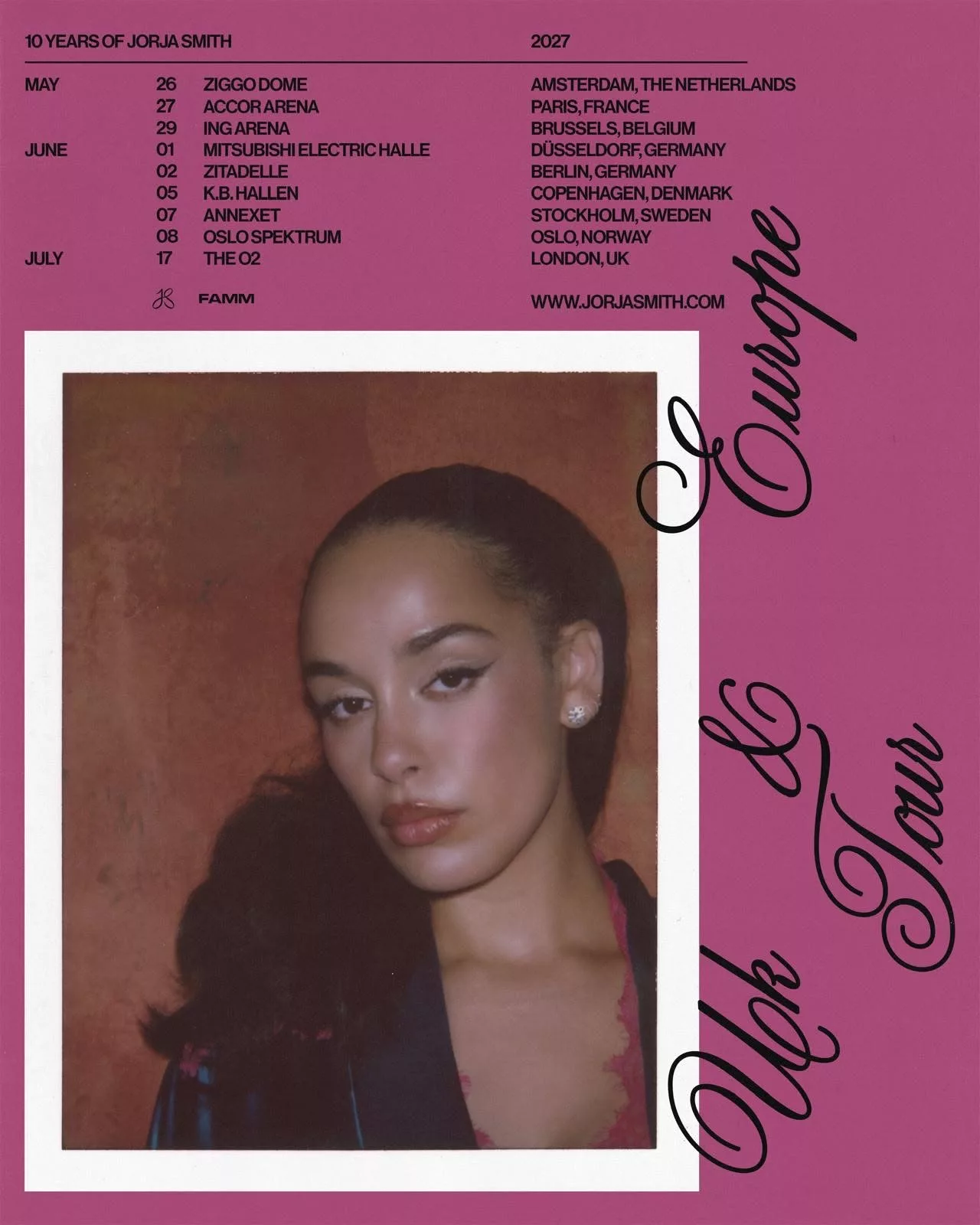 Jorja Smith, UK & Europe Tour 2027