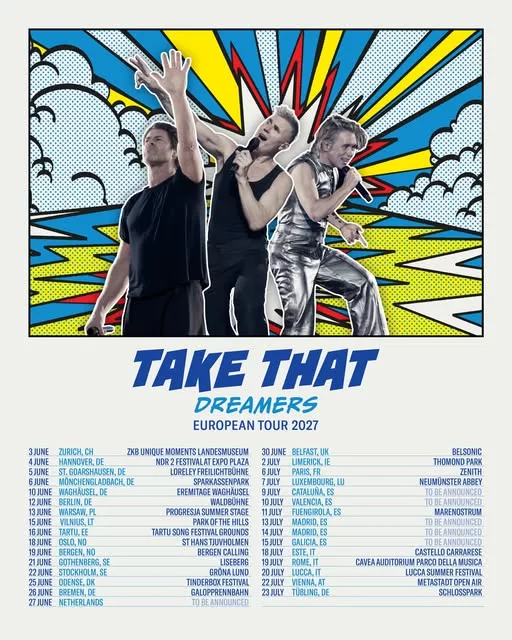 Take That, Dreamers European Tour 2027