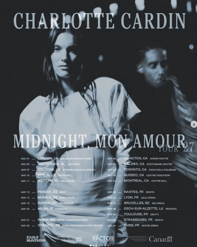 Charlotte Cardin, Tournée Midnight, mon amour