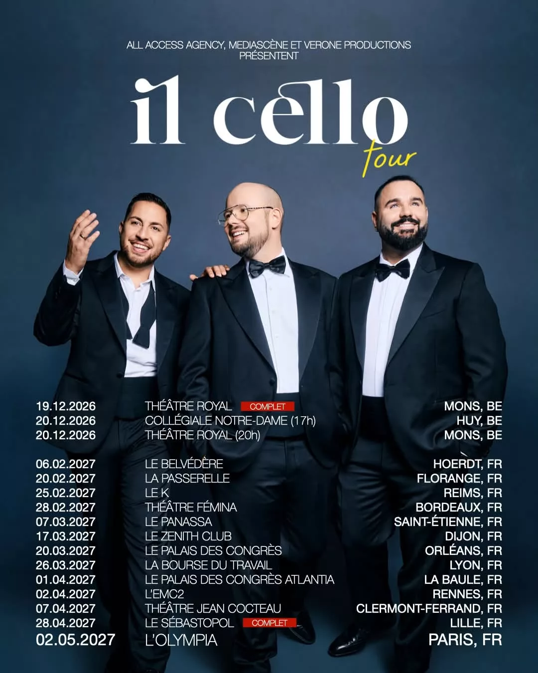 Il Cello, Tournée 2027
